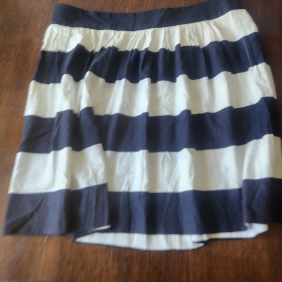 Banana Republic Womens Skirt Mini Striped Fit Flare Blue White - Picture 4 of 8